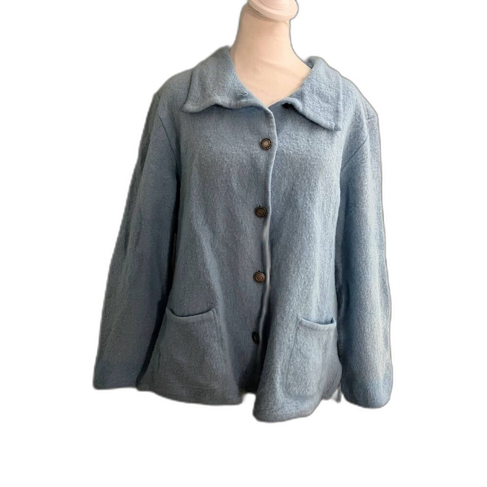 Appleseed's Collared Button Up Jacket 100% Wool W… - image 2
